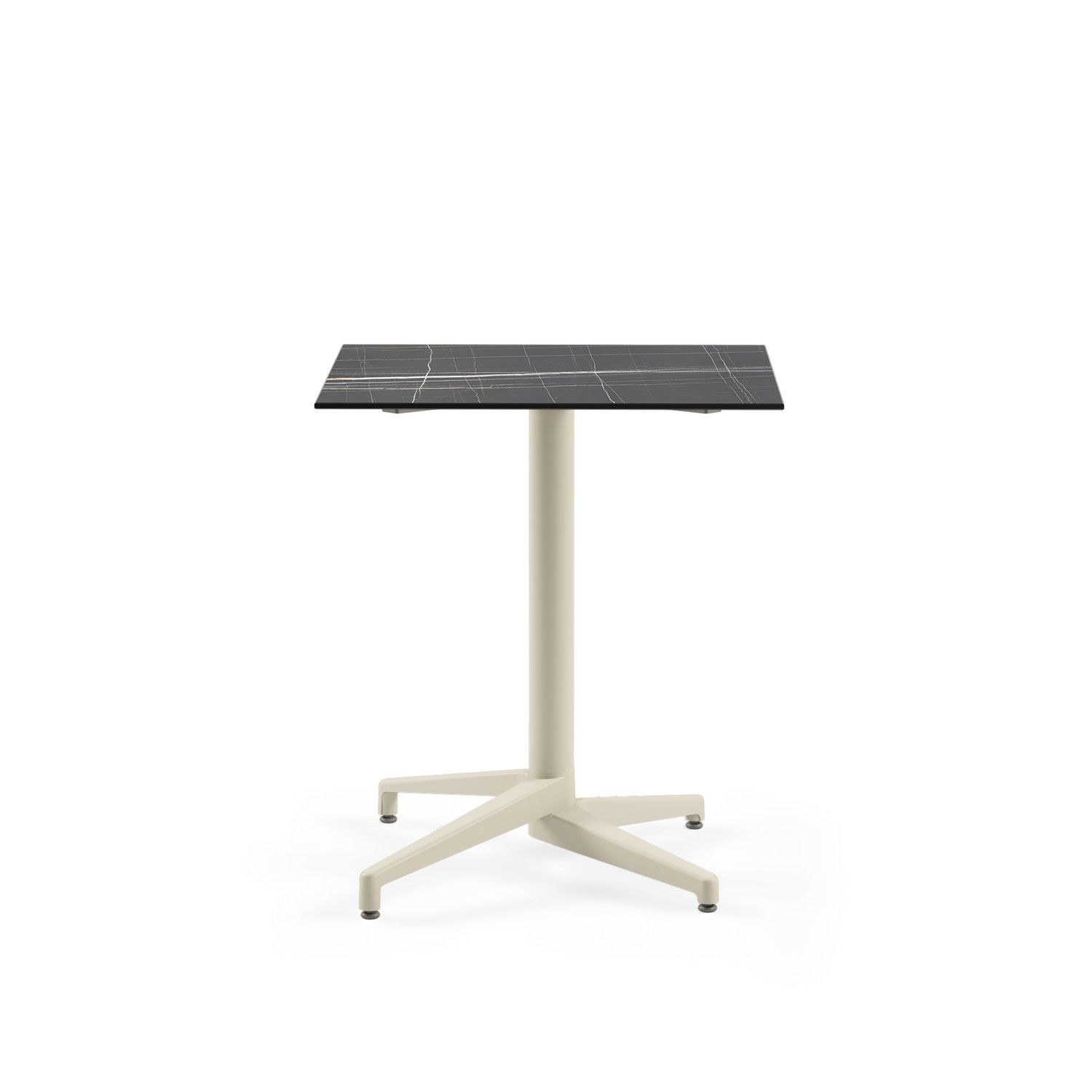 Bej Ayak Compact Mermer Desenli Cafe Masası 69x69