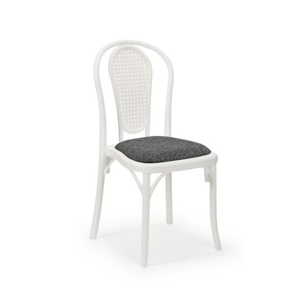 Antrasit Gri Füme Kumaş Döşemeli Beyaz Sandalye Ergonomik Mutfak Salon Cafe Restoran Otel ve Düğün İçin