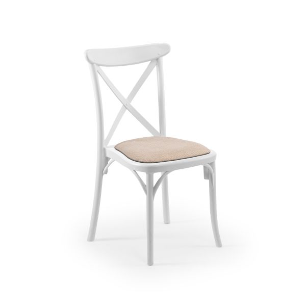 Pedli Deri Döşemeli Beyaz Plastik Tonet Mutfak Sandalyesi