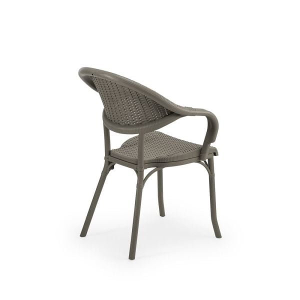 Enjeksiyon Rattan Plastik Vizon Renk Bahçe Sandalyesi