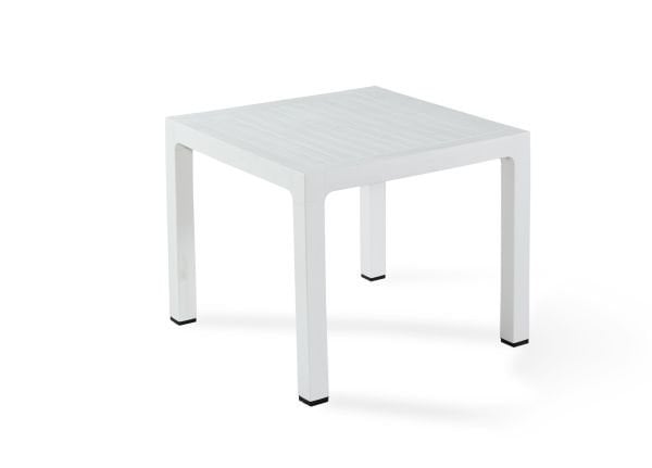 Beyaz Plastik Bahçe Masası Dış Mekan Uygun 90x90 cm