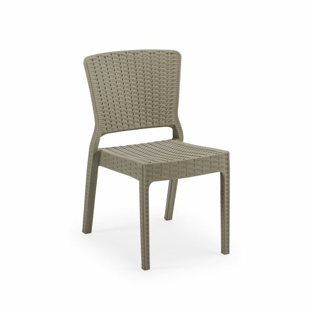 Vizon Renk Enjeksiyon Rattan Dış Mekan Bahçe Sandalyesi