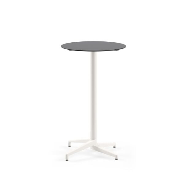 Antrasit Compact Bar Masası Ø69 Yuvarlak Beyaz Ayaklı
