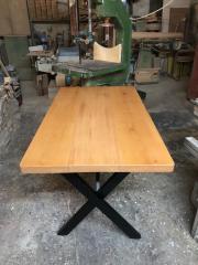 Doğal Kayın Kütük Masa Restoran Kafe 120x80 cm