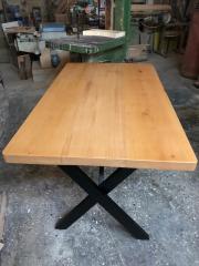 Doğal Kayın Kütük Masa Restoran Kafe 120x80 cm