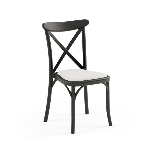 Siyah Pedli Tonet Plastik Restaurant Sandalyesi