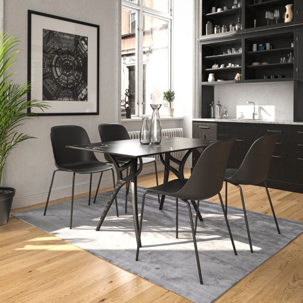 Kahverengi Mermer Compact Dış Mekan Bahçe Masası 77x120