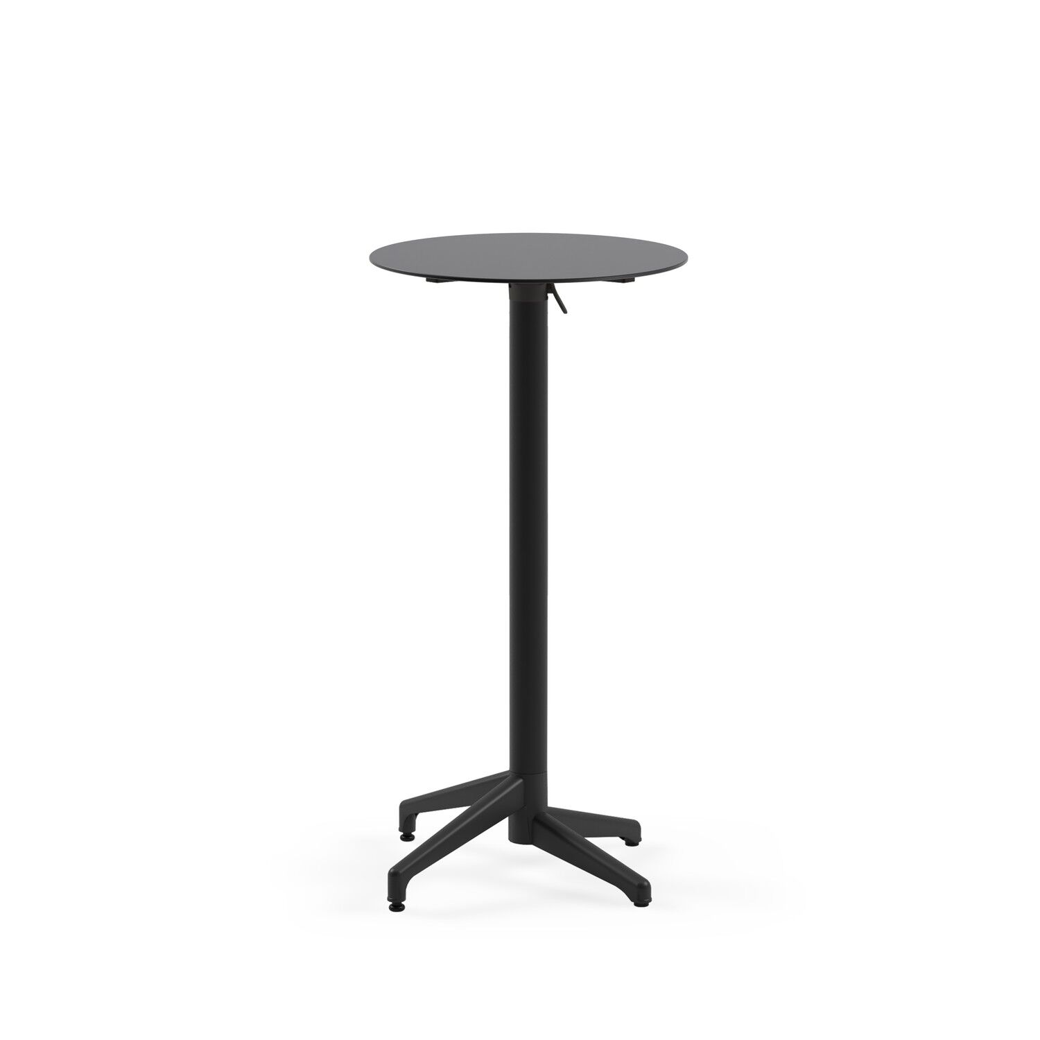 Ø60 Compact Katlanır Cafe Bar Masası Antrasit Siyah