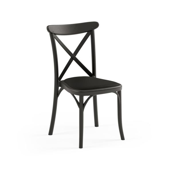 Pedli Su Geçirmez Kumaş Siyah Plastik Tonet Sandalye