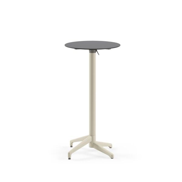 Compact Katlanır Cafe Bahçe Bar Masası Ø60 Antrasit Bej