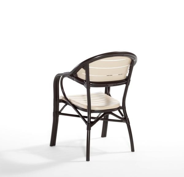 Kahverengi Cappucino Dış Mekan Bahçe Masa Sandalye Takımı 4 Kişilik Kare 90x90 cm