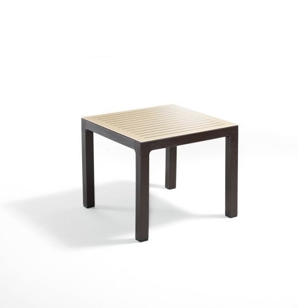Kahverengi Cappucino Dış Mekan Bahçe Masa Sandalye Takımı 4 Kişilik Kare 90x90 cm