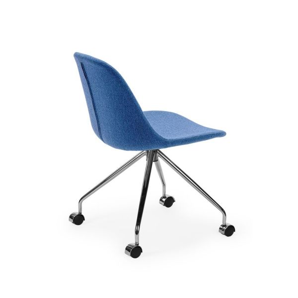 Metal Krom Ayak Mavi Ofis Sandalye