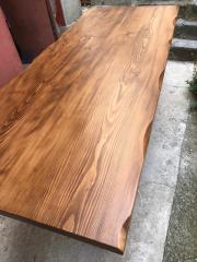 80x180 Kütük Yemek Masası Göknar Masif Ahşap Metal Ayak