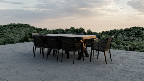 Wenge 8 Kişilik Bahçe Masa Sandalye Takımı 100x180 cm