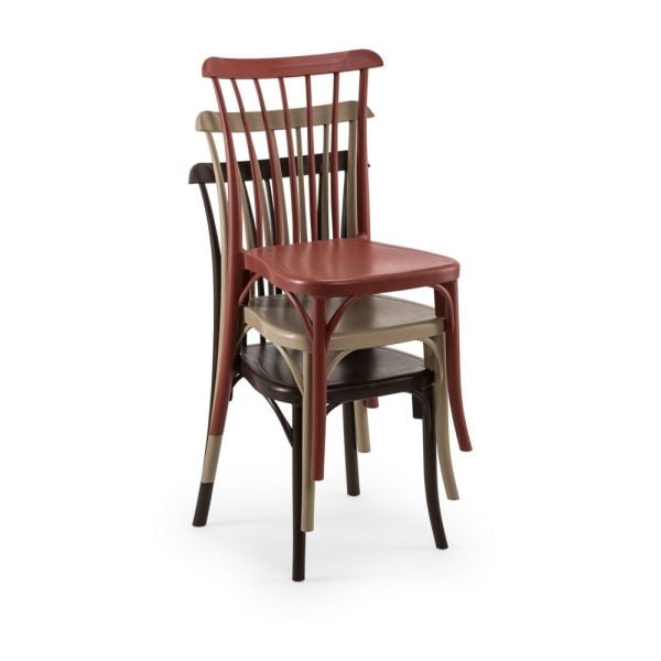 Bej Katlanır Yuvarlak Bahçe Masa Sandalye 2 Kişilik Takım
