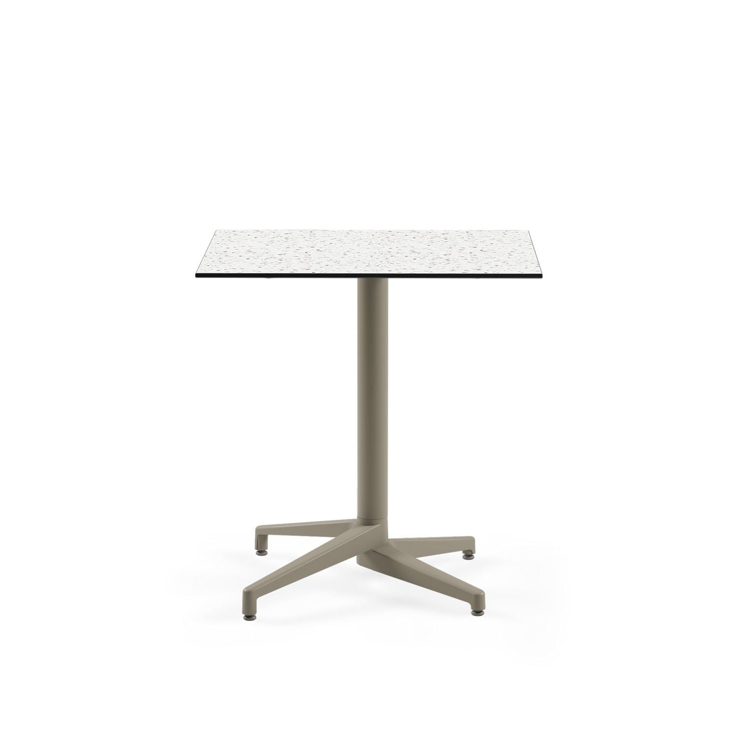Terrazzo Compact Laminat Paslanmaz Otel Masası 77x77.cm