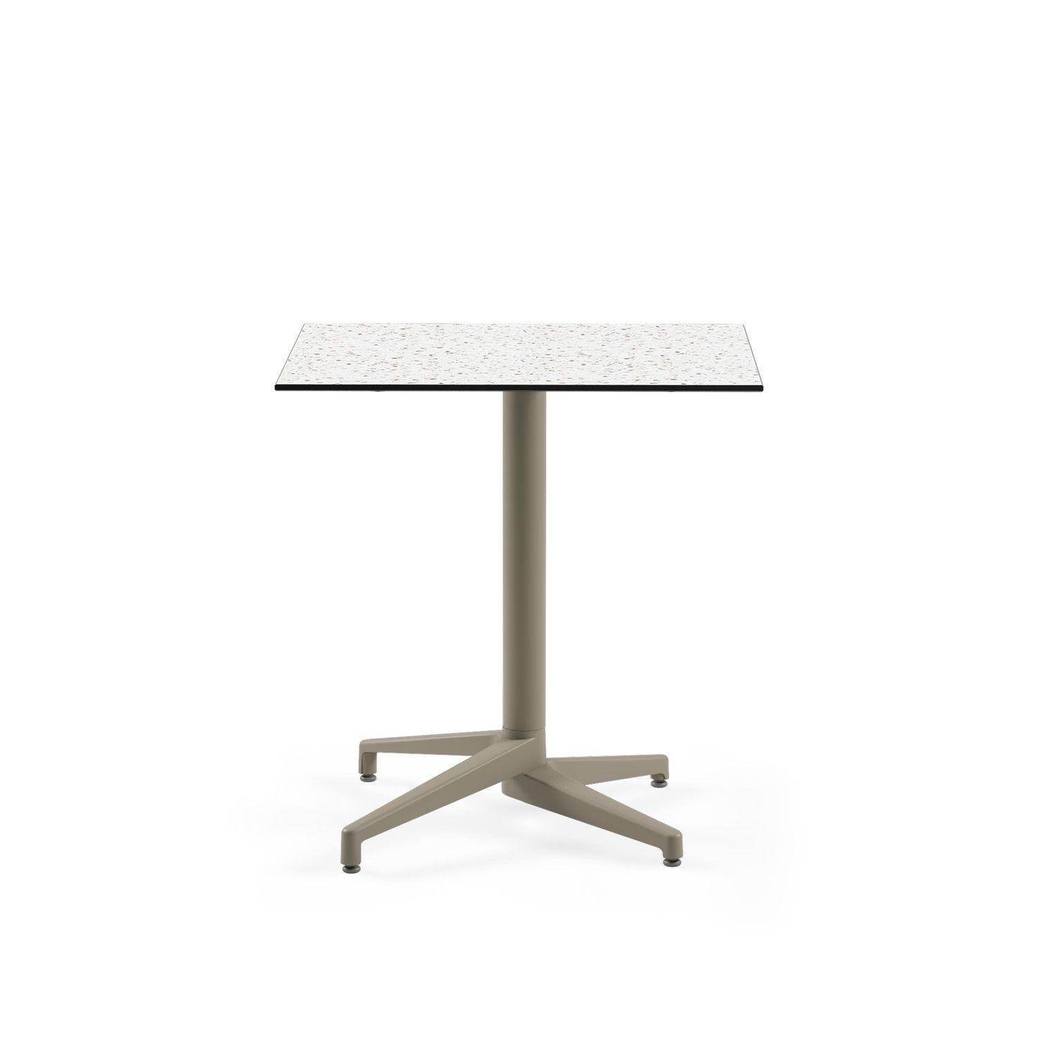 Terrazzo Compact Laminat Paslanmaz Otel Masası 77x77.cm