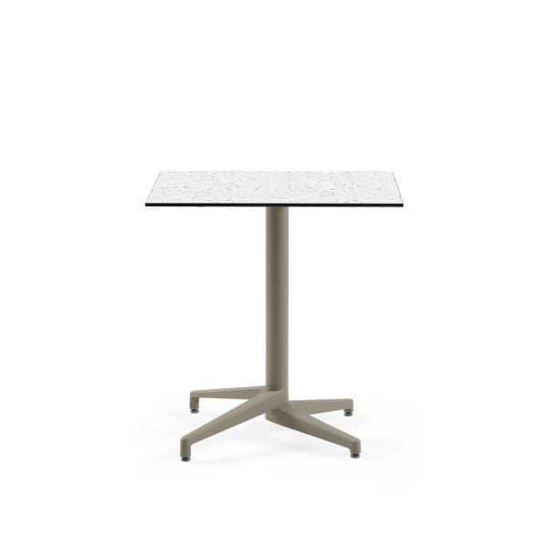 Terrazzo Compact Laminat Paslanmaz Otel Masası 77x77.cm