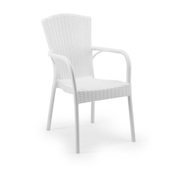 Beyaz Bahçe Masa Sandalye Takımı 8 Kişilik 100x180 Dış Mekan