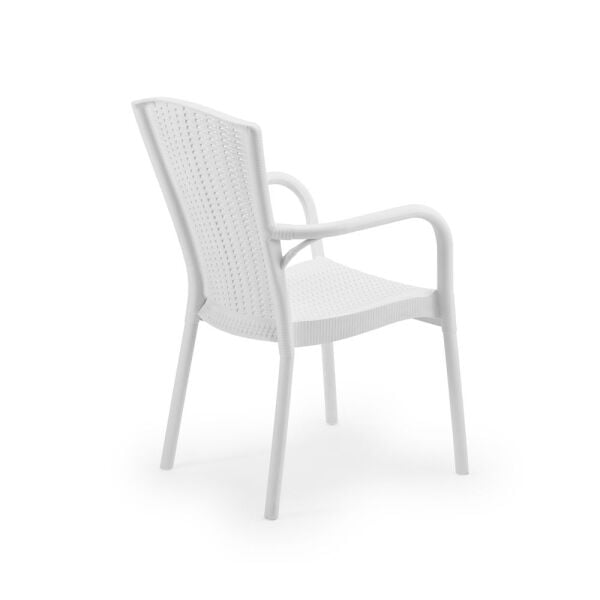 Beyaz Bahçe Masa Sandalye Takımı 8 Kişilik 100x180 Dış Mekan