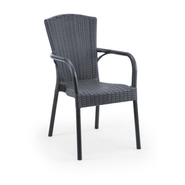 Antrasit 8 Kişilik Dış Mekan Masa Sandalye Takımı 100x180 cm