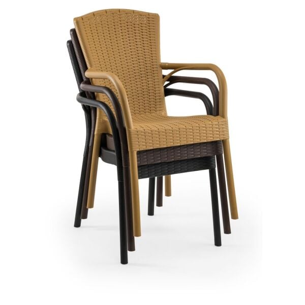 Wenge Bahçe Masa Sandalye Takımı 8 Kişilik 100x180 Dış Mekan