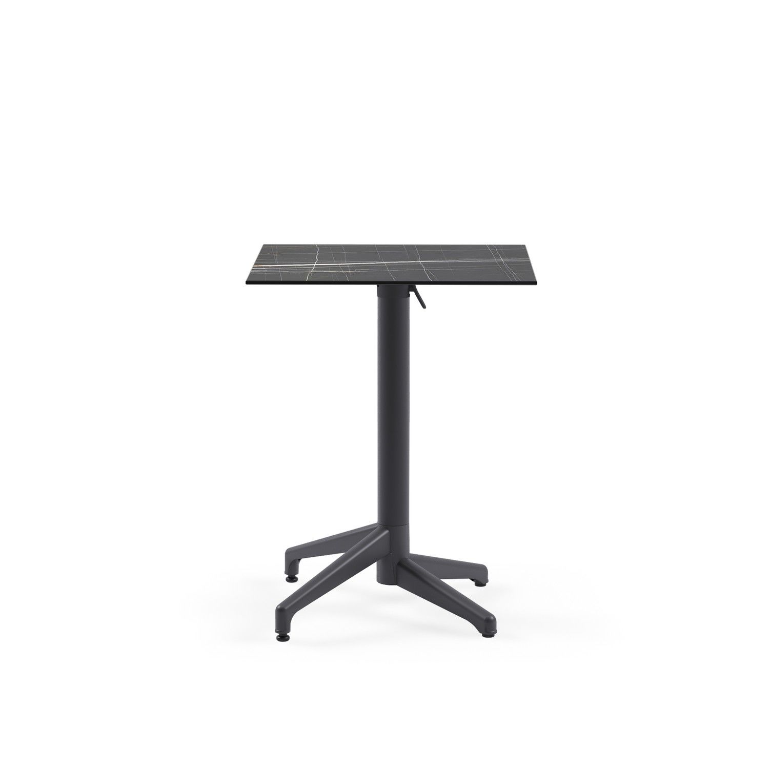 Siyah Mermer Compact Paslanmaz Katlanabilir Masa 60x60