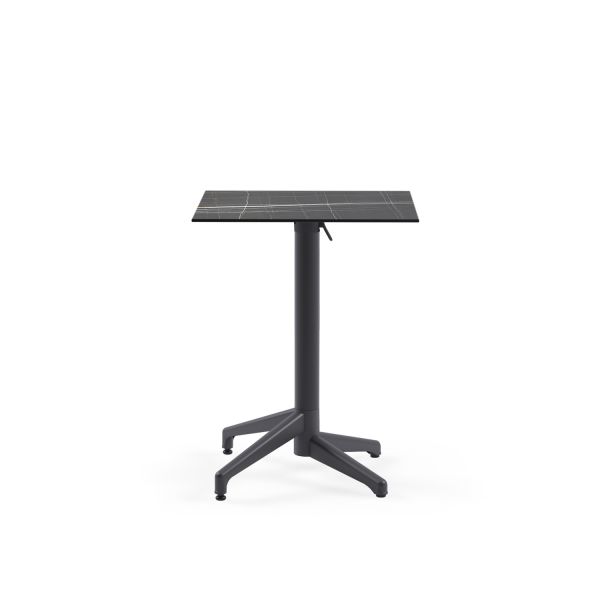 Siyah Mermer Compact Paslanmaz Katlanabilir Masa 60x60
