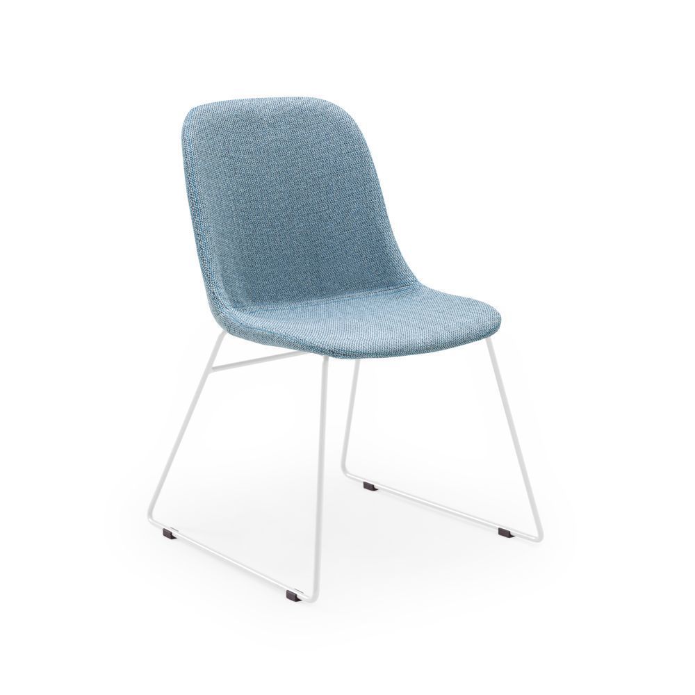 Metal Beyaz Ayak Buz Mavi Ofis Bekleme Sandalye