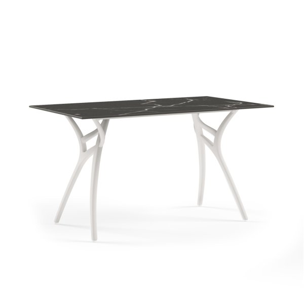 Siyah Mermer Desenli Compact Bahçe Masası 80x140 cm