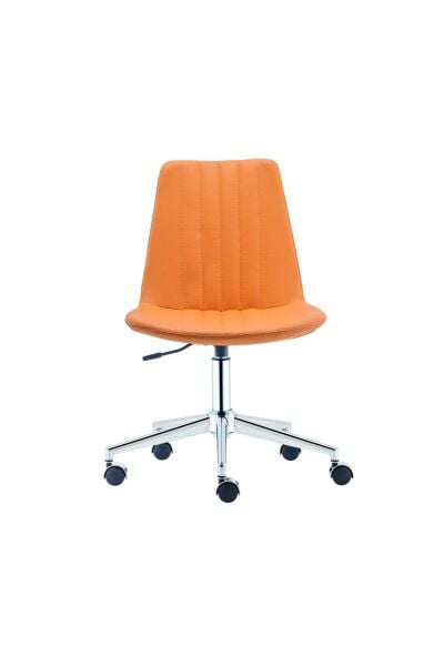 Sive Hardal Deri Mutfak Sandalyesi Kayın Ayaklı Ergonomik