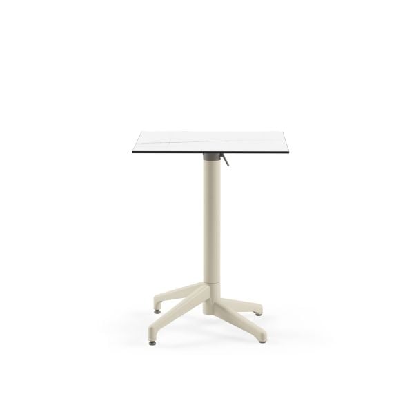 Beyaz Mermer Compact Katlanabilir Dış Mekan Bahçe Masası