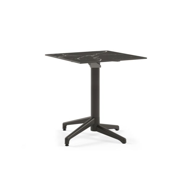 60X60 Katlanır Beyaz Mermer Desenli Compact Bahçe Cafe Masası
