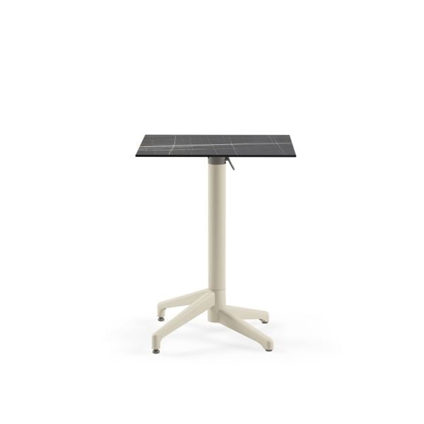 Siyah Mermer Compact Katlanır Dış Mekan Bahçe Masası 60x60