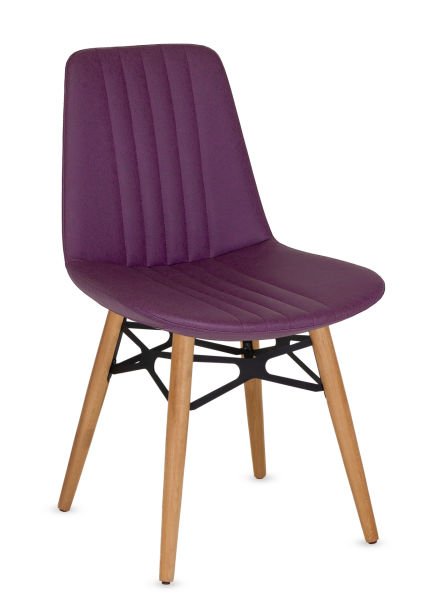SİVE Modern Ahşap Ayak Mor Kumaş Yemek Odası Sandalyesi | Ergonomik, Şık ve Dayanıklı Salon Sandalyesi