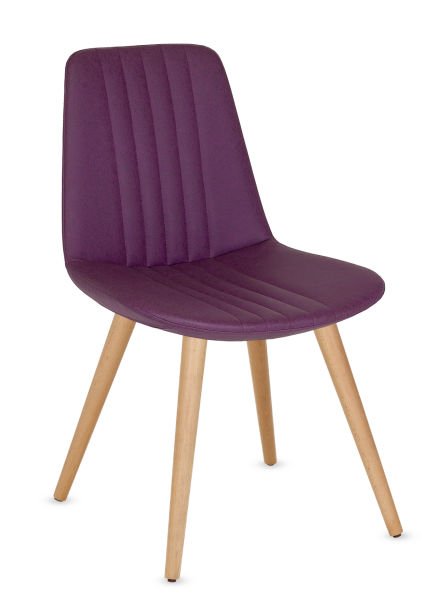 Sive Modern Ahşap Ayak Mor Kumaş Mutfak Sandalyesi | Şık ve Ergonomik Yemek Sandalyesi