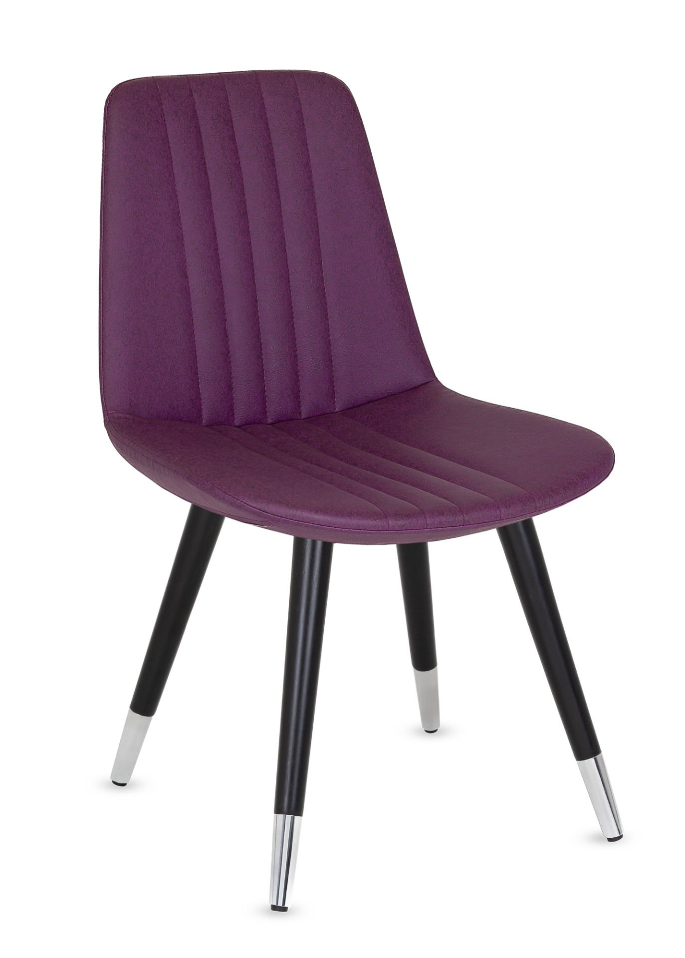 Sive Modern Ahşap Siyah Ayak Mor Kumaş Sandalye | Ergonomik ve Şık Mutfak Sandalyesi