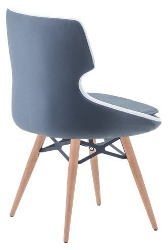 Donna Gri Deri Ahşap Ayak Rahat Sandalye