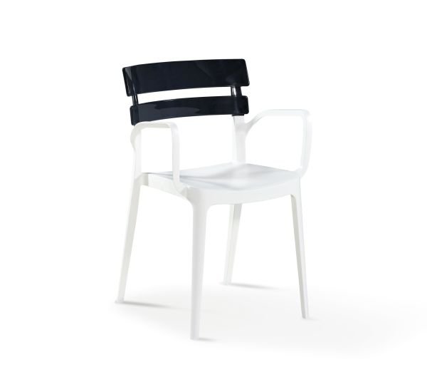 Beyaz Antrasit Dış Mekan Bahçe Masa Sandalye Takımı - 4 Kişilik Kare 80x80 cm