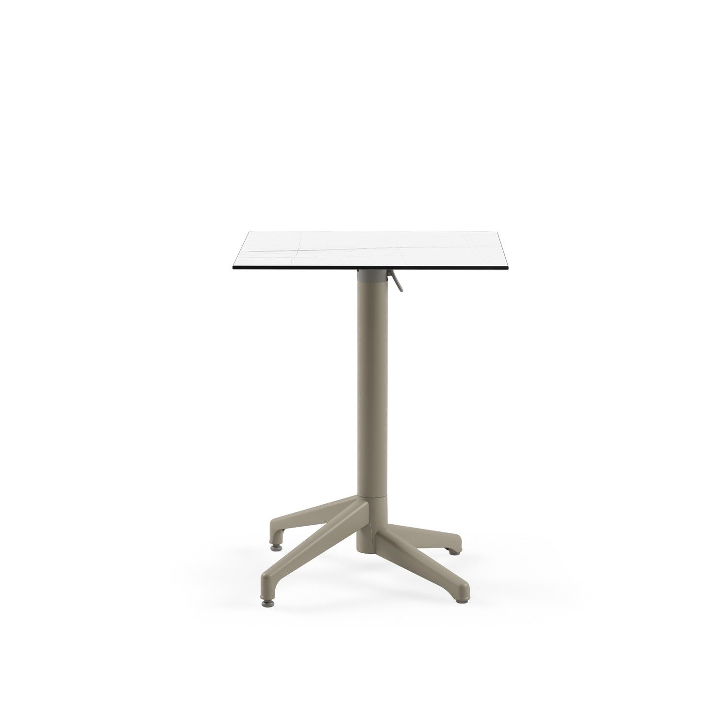 Beyaz Mermer Compact Katlanır Bahçe Masası 60x60