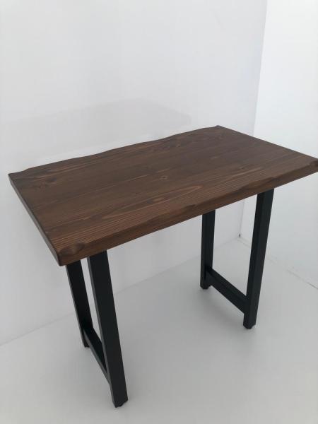 Ceviz Rengi Göknar Kütük Bar Masası 60x100x105 cm