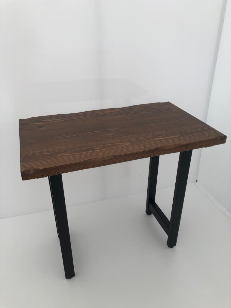 Ceviz Rengi Göknar Kütük Bar Masası 60x100x105 cm