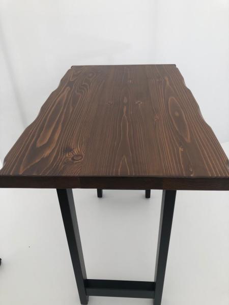 Ceviz Rengi Göknar Kütük Bar Masası 60x100x105 cm