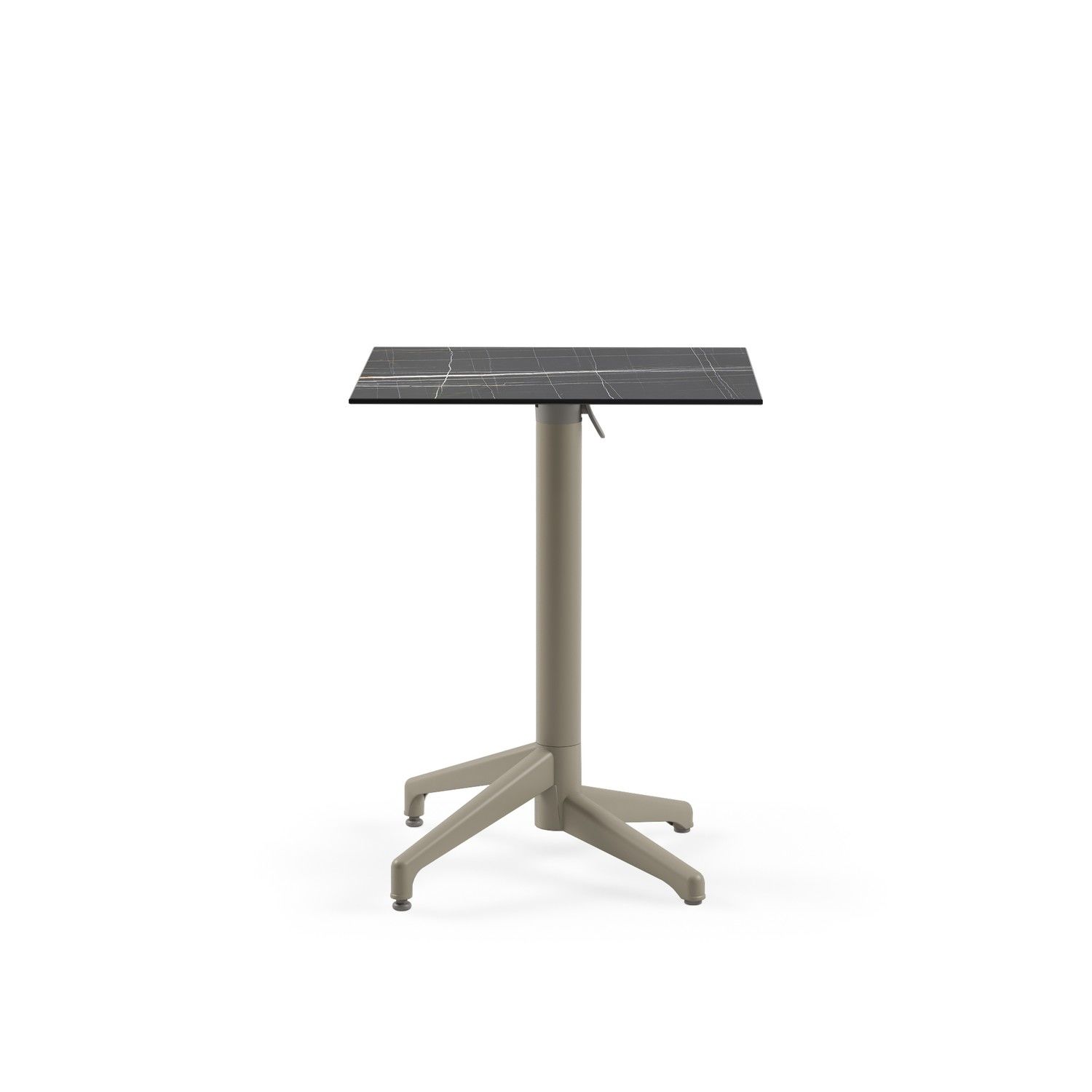 Siyah Mermer Compact Katlanır Bahçe Masası 60x60