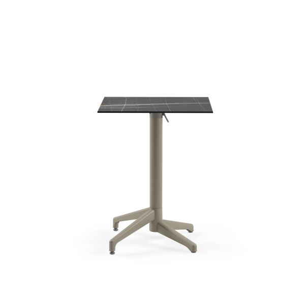 Siyah Mermer Compact Katlanır Bahçe Masası 60x60