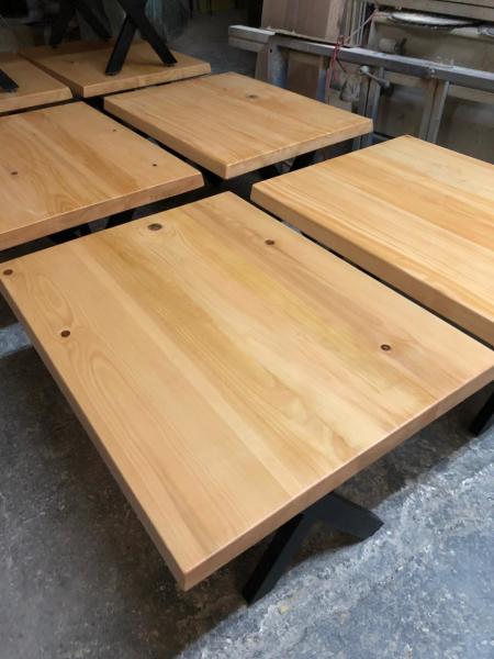Göknar Kütük Orta Sehpa 60x100 Metal Ayaklı Naturel