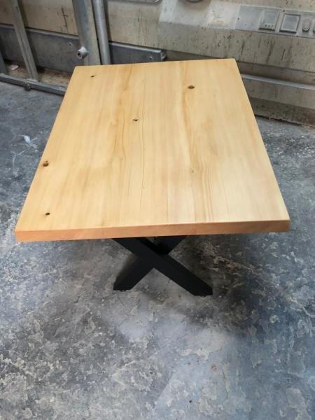 Göknar Kütük Orta Sehpa 60x100 Metal Ayaklı Naturel