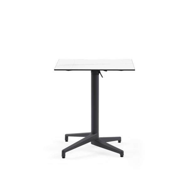 Beyaz Mermer Desenli Compact Katlanır Bahçe Masası 69x69