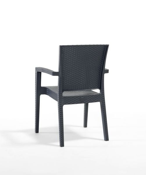 4 Kişilik Antrasit Rattan Bahçe Masa Sandalye Takımı - 90x90 cm Şık ve Dayanıklı Dış Mekan Masa Seti